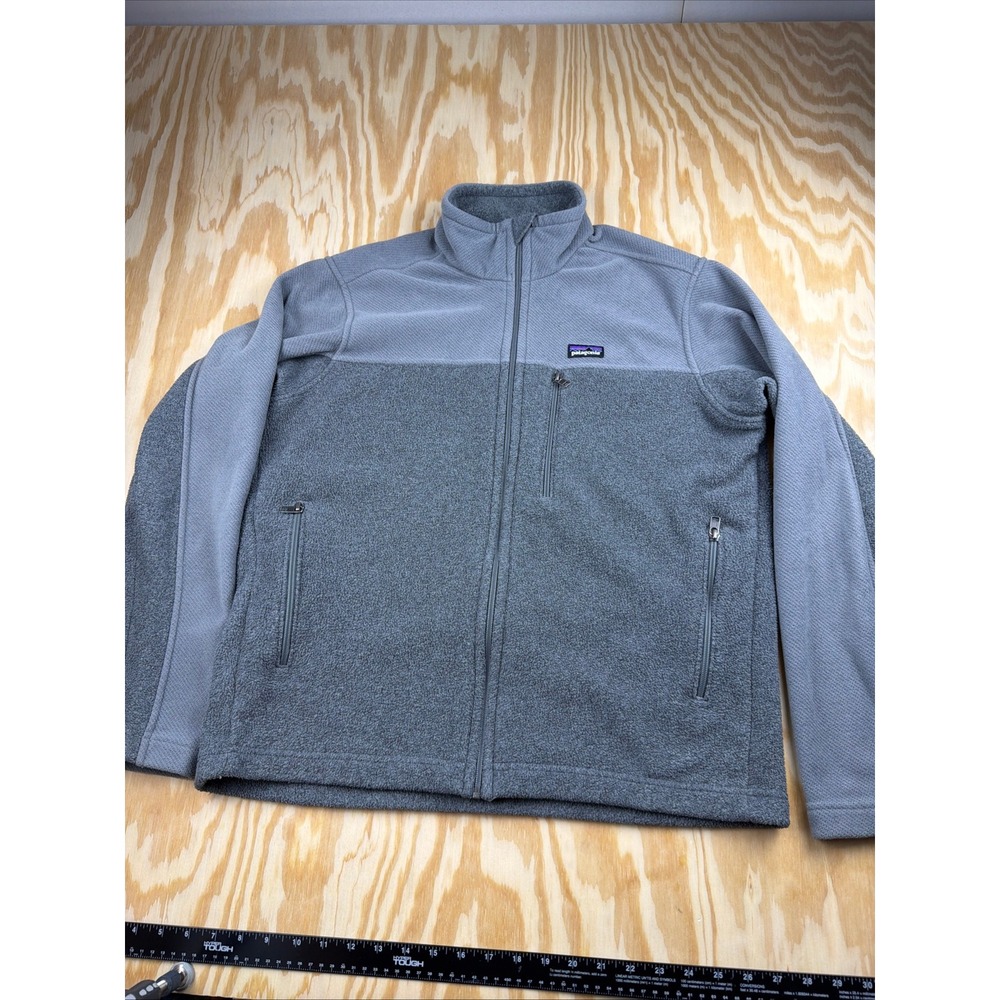 Patagonia Synchilla Full Zip Fleece Jacket Mens Medium Gray Waffle Hybrid